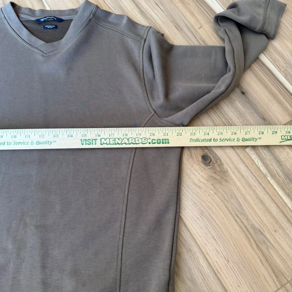Cutter & Buck Peruvian Pima Cotton V-Neck Pullover Sweater Mens‎ M Olive Brown